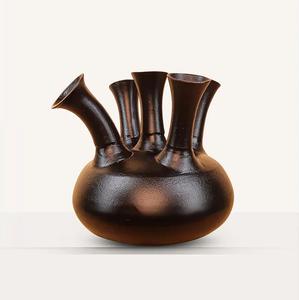 Jarrón de cuerno de aluminio negro mate para mesa, decoración de bodas y fiestas, jarrón de decoración de flores para centro de mesa - Product Image 6