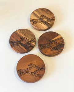 Eco-Friendly Drink <b>Coasters</b> for Home and Office, Set of 4 Wooden Table <b>Coaster</b> Set for Cups, Mugs & Glasses. <b>Heat</b> Resistance. - Product Image 3