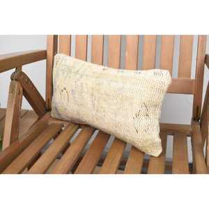 Almohada de retazos Kantha de lana Beige de 8x16 pulgadas, almohada bordada Vintage rústica tejida portátil para decoración de Navidad de coche - Product Image 3