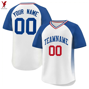 Maillot de baseball personnalisé de haute qualité avec col en V et manches courtes conception de chemise à boutons d'impression personnalisée quantité minimale de commande bas - Product Image 3
