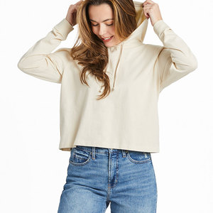 Custom Design Low MOQ Women Boxy Hoodie Soft Cotton <b>Blend</b> Women Boxy Hoodie Durable Casual Outfit Collection - Product Image 1