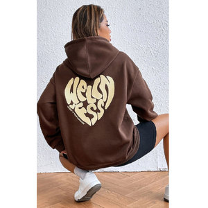 Sudadera con capucha polar de algodón de gran tamaño para mujer con logotipo personalizado 2025, ropa de calle de invierno, Jersey, sudadera - Product Image 1