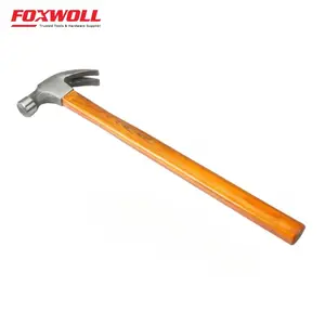 Heat Treatment Drop-Forged Hammer Head Wooden Handle Claw Hammer for Pulling nails