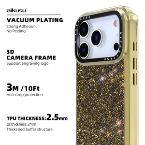 Aikusu Vàng Pha Lê thương hiệu đẹp bán buôn sang trọng ưa thích Cue điện thoại di động Túi trường hợp cover quay lại cho <span class=keywords><strong>Iphone</strong></span> 17 16 15 14 Pro Max - Product Image 2