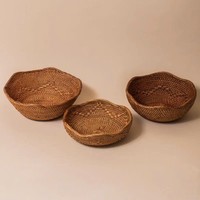 Ensemble de paniers gigognes en rotin tissé à la main pour le rangement de la cuisine et la décoration de la maison bol de service