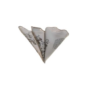 Foulard en coton fin tissé Voile floral café - Product Image 1