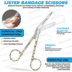 Vintage Flower Style Dressing Scissor Vaslcare 2025 New Nursing Lister Bandage Scissors Stainless Steel Handle Assorted Pattern - Product Image 4