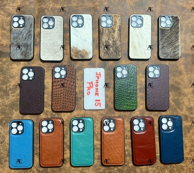 New Arrival Stylish Pattern Real Genuine Leather Phone Cases Personalized Vintage Luxury High Quality Phone 15 Pro Mobile Covers