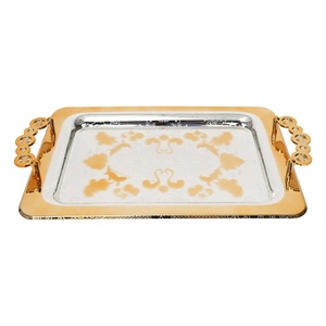 Serveur de petit-déjeuner en métal au design moderne plateau de service décoratif fait à la main finition polie personnalisable pour les ustensiles de cuisine domestiques - Product Image 1