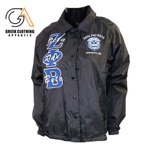 แจ็กเก็ตผู้หญิง Zeta phi Beta เสื้อโค้ทผ้าไนลอนปักตามสั่งเสื้อผ้าชาวกรีกน้ำหนักเบา - Product Image 4