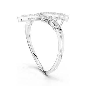 0.12 CT Lab Diamond Pave <b>Cross</b> Band <b>Ring</b> for Women VVS-VS EF Clarity 18KT, 14KT, 10KT Gold & 925 <b>Silver</b> Rose, Yellow, - Product Image 5