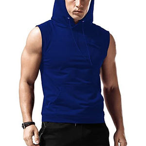 Sudadera sin Mangas para Hombre OEM para Entrenamiento en Gimnasio, Ejercicio, Correr - Sudadera con Capucha de Algodón de Corte Ajustado - Product Image 3