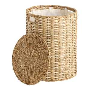 Cestas de almacenamiento redondas versátiles tejidas a mano de ratán Natural con asas duraderas para ropa de lavandería zapatos y decoración del hogar - Product Image 2