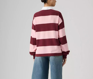 Camiseta de Rugby Polo Bordada en Algodón Personalizable al por Mayor para Mujer, Jersey de Manga Larga para Fútbol con Diseño de Rayas - Product Image 6