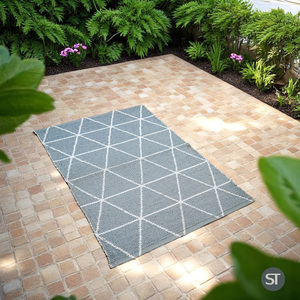 Weather Resistant Outdoor PVC Rug for Patio Garden Balcony and Indoor Use Lightweight Reversible and Washable - Product Image 2