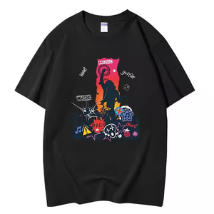 Camiseta de gran tamaño con serigrafía de algodón 100% de alta calidad, diseño corto personalizado, Logo, ropa de calle Unisex con uvas, tejido pesado - Product Image 2