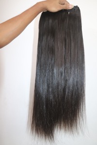 Compre 100% extensiones de cabello humano liso indio crudo sin procesar de alta calidad - Product Image 3