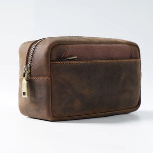 <b>Travel</b> Toiletry <b>Bag</b> for <b>Men</b> Leather Toiletries Shaving <b>Bags</b> <b>Small</b> Bathroom Hygiene Organizer Pouch - Product Image 1