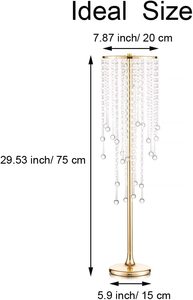 Soporte de lujo de flores de cristal para mesa, centro de mesa de oro para boda, alto, Metal - Product Image 6