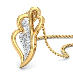 Nuevo y Atractivo Colgante de Doble Corazón con Circonitas, Chapado en Oro de 18k, Colgante de Latón, Colgante Personalizado, Delicado y Romántico, Venta al por Mayor - Product Image 3