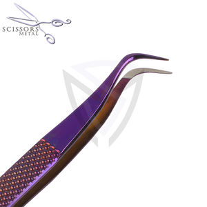 Hot Picks Logo Lash Applicator Pince à épiler Beige Extension de cils Pince à épiler Top Vente Acier inoxydable Durable - Product Image 5