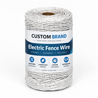 Fil de clôture électrique pour bétail, chevaux, moutons, ferme, résistant aux UV, conducteur en acier inoxydable 3x0,15 mm, fabrication OEM, polyfil personnalisé
