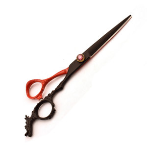 Tijeras de peluquero con acabado negro y rojo con mango de diseño de Dragón-Tijeras profesionales de corte de pelo de acero inoxidable para estilistas - Product Image 6