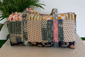 Handmade Durable Cotton Multi Coloured <b>Block</b> Print Casual Weekender Duffle Bag Large Capacity Eco-Friendly Travel Gym <b>Yoga</b> - Product Image 3