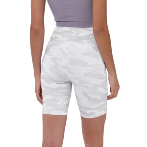 Shorts de sport pour femme, taille mi-haute, mi-longueur, en polyester, extensibles dans les 4 sens, respirants, personnalisables, pour yoga, cyclisme et gym - Product Image 1