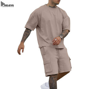 Conjunto de Camiseta y Pantalones Cortos Deportivos Casuales para Hombre, de Verano, de Color Sólido, de Manga Corta, Traje Deportivo de 2 Piezas, Hecho en Pakistán, Diseño Transpirable - Product Image 5