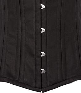 Corsé de Algodón Negro con Cordones Ajustables para Entrenamiento de Cintura |   Faja moldeadora de cuerpo de algodón negro Tailletraining con cierre de cordones - Product Image 5