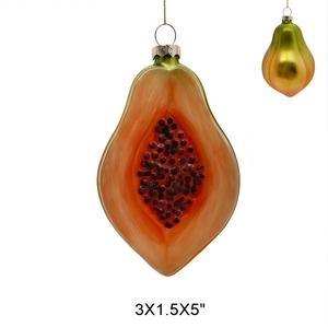 Adornos Navideños de Frutas de Vidrio Pintados a Mano, Decoraciones Clásicas Italianas a Todo Color para Colgar en el Árbol - Product Image 6