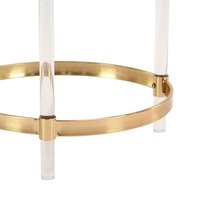 Vente en gros de guéridon en acrylique de luxe de qualité supérieure avec structure en métal finition plaquée or vente chaude écologique et durable