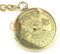 Porte-clés nautique en laiton vintage 50 ans calendrier perpétuel cadeau avec calendrier de travail et porte-clés article cadeau en métal