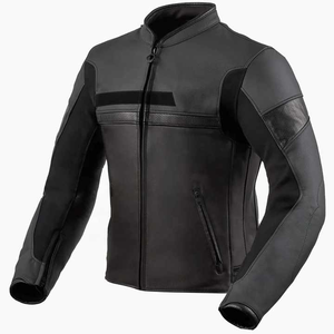 Blouson en cuir de moto unisexe personnalisable, élégant, pour la saison hivernale, de haute qualité, col montant, coupe ajustée, marque personnalisée OEM - Product Image 1