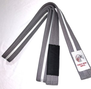 Cinturones de Jiu Jitsu BJJ Formales de Algodón Gris de 5 cm de Ancho y 300 cm de Largo, Marca OEM para Niños y Adultos - Product Image 1