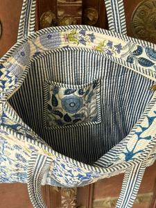 Women's <b>Quilted</b> Cotton <b>Tote</b> <b>Bag</b> Chains Portable Shoulder Strap Zipper Closure Solid Color Fashion Accessory Large Capacity - Product Image 3