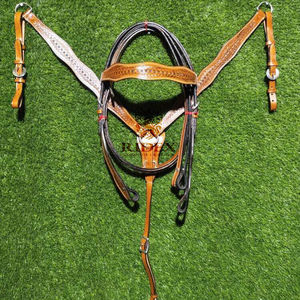 Cabecera de sillín occidental de brida de cuero moderna de alta calidad para doma de caballos y equipo ecuestre Precios asequibles... - Product Image 2