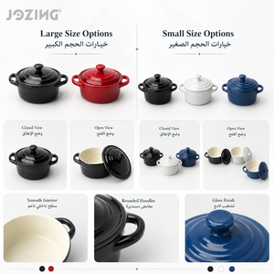 Cocotte en céramique en gros avec couvercle, prix d'usine, mini four à soufflé français, 4 couleurs, pour restaurant et hôtel - Product Image 4