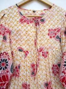 Meilleures ventes Design floral rayonne solide A-ligne longues robes Maxi pour l'été porter des femmes bouton décoration pour les exportateurs indiens - Product Image 5