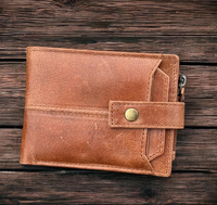 Dompet Lipat Kulit Asli Premium Desainer, Pendek, Anti RFID, Tipis, Buka-Tutup, Mode Pria, Kancing, Grosir