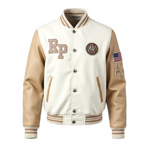 Chaqueta Bomber de Cuero y Lana Directo de Fábrica, Unisex, OEM ODM, Diseño Personalizado, Alta Calidad, Estilo Motero - Product Image 1