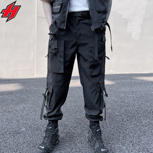 Cyberpunk Multi-Pocket Cargo Pants Hombres Harajuku Hip Hop Streetwear Joggers B.L.P-04.V2/RED Ninja Tech Wear Design para EE. UU. - Product Image 1