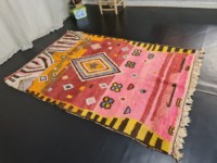 Haute Pile 15 mm Rose Boujaad Tapis Marocain À La Main Géométrique Coloré Laine Berbère Tapis Meilleur 2025 Naturel Tapis & Ensembles