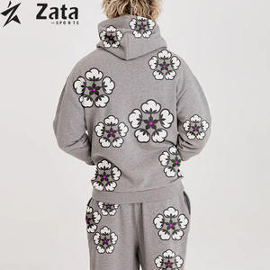 Sudadera con Capucha Estampada Estilo Americano de Invierno, Conjunto Deportivo Grueso |   Sudadera gruesa de felpa francesa |   Algodón Unisex - Product Image 4