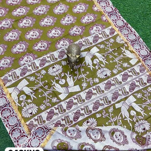 KALAMKARI NELLORE SEDA JARI BORDER SAREES CON BLUSA - Product Image 1