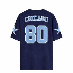 Camiseta Deportiva Casual Personalizada para Hombre, Corte Holgado, para Entrenamiento y Aficionados, Azul Marino, con el Número 80 de Chicago - Product Image 2