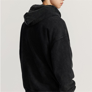 Sweat à capuche surdimensionné à fermeture éclair intégrale en coton lourd, lavage à l'acide, sur mesure pour hommes, streetwear, OEM ODM, usine, étiquette privée, approvisionnement 2026 - Product Image 5