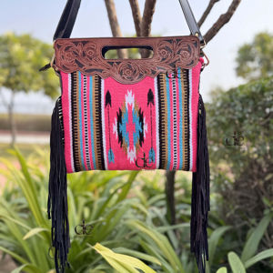 Nueva llegada mano Tooled Fringe bolso Jacquard Color rojo Sling nuevo diseño bohemio azteca tela bolsas elegantes bolsos para mujeres - Product Image 1