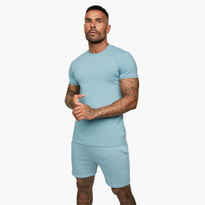 OEM personalizado entrenamiento camisetas y pantalones cortos hombres gimnasio desgaste Slim Fit Twinsets 100% algodón hombres Twin Set al por mayor - Product Image 1